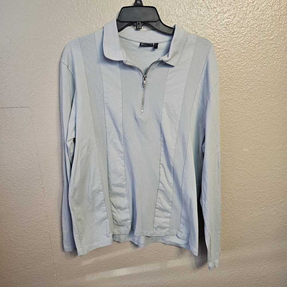 ASOS Design Mens XL 1/4 Zip Blue  Pullover Sweater Oversized Relaxed Soft BB633